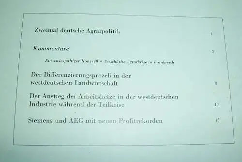 8 x Deutsches Wirtschaftsinstitut Bericht 1959 /60 DDR BRD interessant !