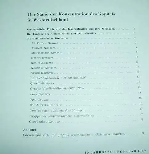 8 x Deutsches Wirtschaftsinstitut Bericht 1959 /60 DDR BRD interessant !