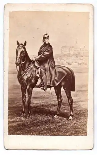 CDV Foto Kaiser Wilhelm I Preußen mit Pferd um 1880