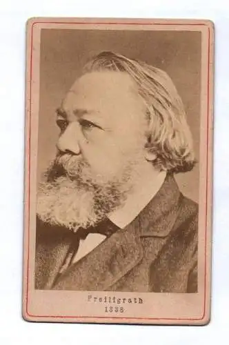 CDV Foto Dichter Ferdinand Freiligrath um 1880 Portrait