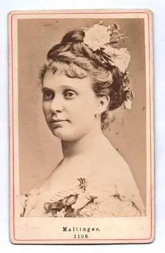 CDV Foto Sängerin Mathilde Mallinger um 1880 Opernsängerin Sopran