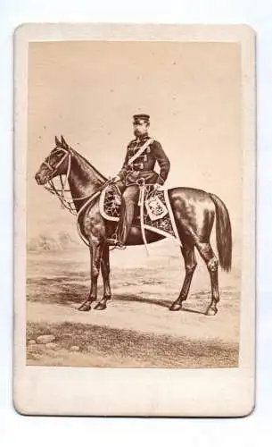 CDV Foto Prinz Friedrich Karl von Preußen Generalfeldmarschall Pferd um 1870