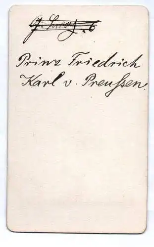 CDV Foto Prinz Friedrich Karl von Preußen Generalfeldmarschall Pferd um 1870