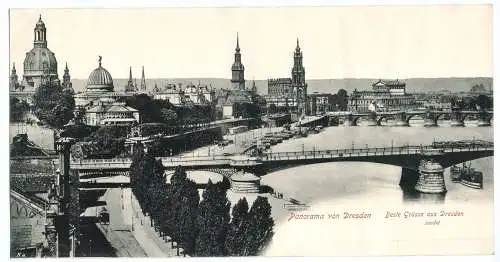 Panorama Ak Dresden Altsadt 27,5 x 14 cm um 1910