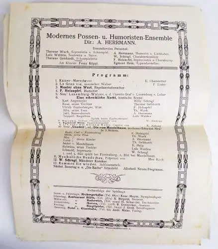 Konvolut München Programme 1910 Lichtbilderabend Zither Hoboisten