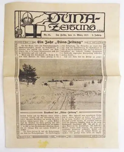 Düna Zeitung Nr 84 Im Felde 1917 WW1