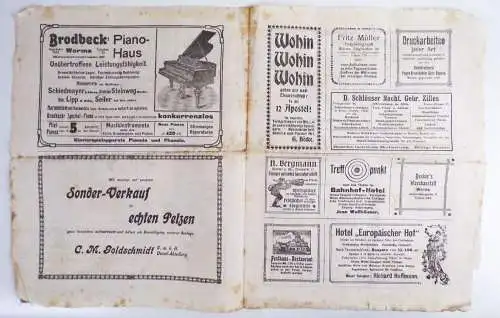 Worms Programm Städtisches Spiel und Festhaus 1910