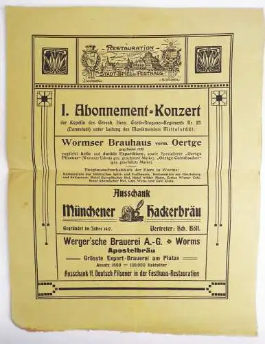 Konzert Programm Kapelle Großherzog Hessisches Garde Dragoner Regiment Nr 23