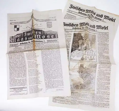 Zeitung 1 Weltkrieg Zwischen Maas und Mosel 1917 WW1 newspaper