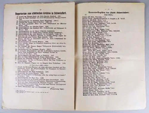 Archiv für Stadt und Bezirksamt Schweinfurt 1907 kompletter Jahrgang