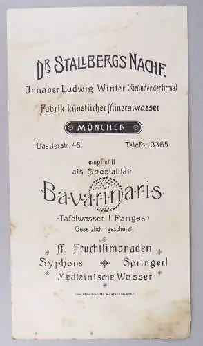 Menü Karte Dr Stallbergs Nachfolger München um 1900 Jugendstil