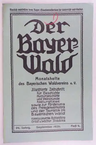 Der Bayerwald 1926 Monatshefte des Bayerischen Waldverein 4 Hefte