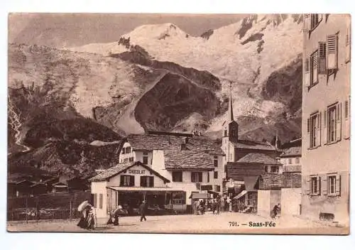 Ak Saas-Fee Chocolat Wallis 1909 Schweiz