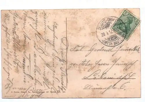 Ak Gruss aus Demitz Thumitz Schule 1912 koloriert