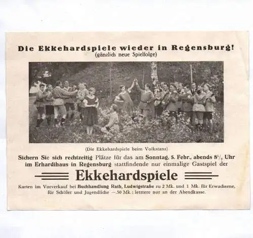 Regensburg Ekkehardspiele um 1910 1920 Dokument Volkstanz