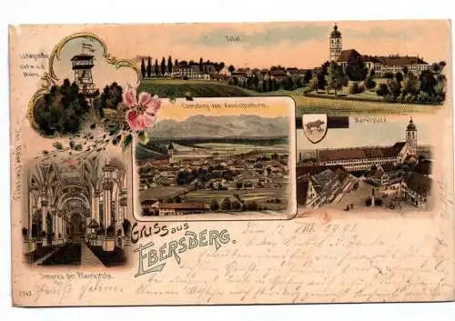 Litho Ak Gruss aus Ebersberg 1901 bei München