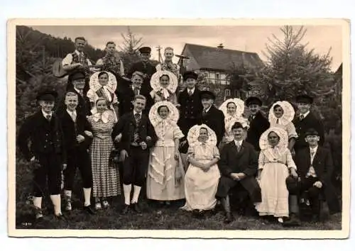 Echtfoto Ak Volkstumsgruppe Kurort Jonsdorf Zittauer Gebirge Oberlausitz