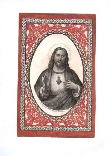 Altes Heiligenbild Jesus Christi Dopter Paris um 1850 holy card Andachtsbild