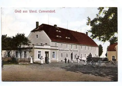 Ak Gruß aus Wend Cunnersdorf bei Löbau Gerichtskretscham Gaststätte 1915