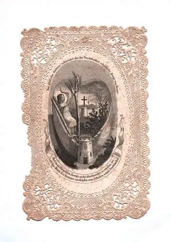 Altes Heiligenbild der göttliche Gärtner um 1850 holy card Andachtsbild