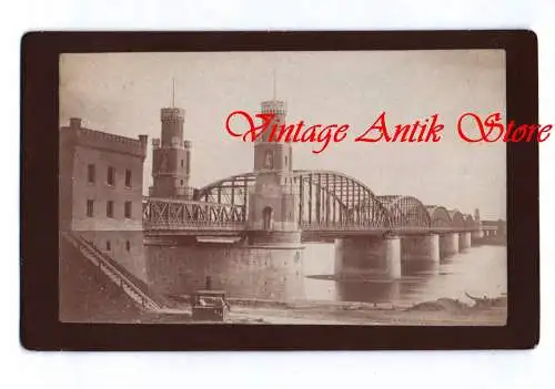 CdV Foto Thorn Eisenbahnbrücke Toruń Westpreußen um 1880