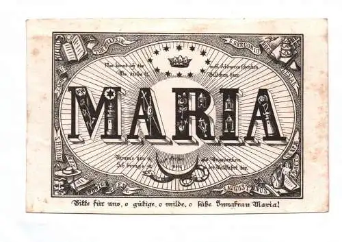 Altes Heiligenbild heilige Maria in Altötting  holy card Andachtsbild