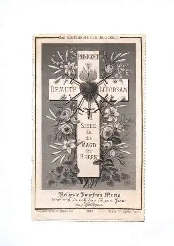 Altes Heiligenbild Geheimnis der Heiligkeit Jungfrau Maria Paris Andachtsbild