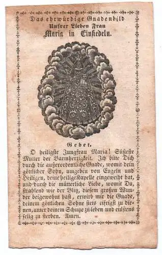 Gnadenbild Maria in Einsiedeln Gebet 1857 Heiligenbild Andachtsbild