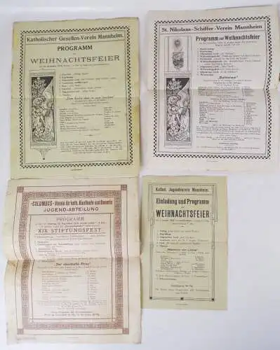 Konvolut Mannheim Programme Theater Karneval Vereinsabende um 1900