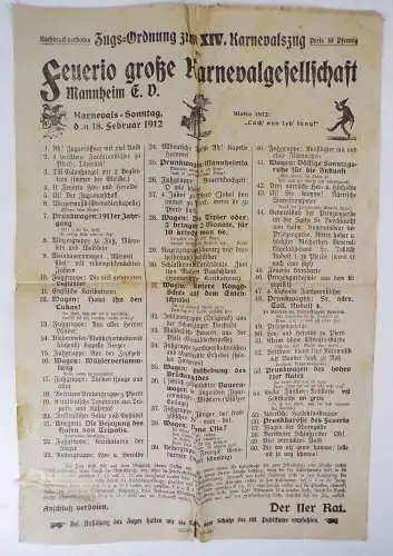 Konvolut Mannheim Programme Theater Karneval Vereinsabende um 1900