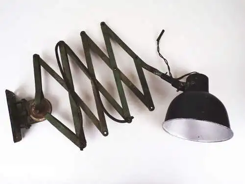 Alte Scherenlampe Werkstattlampe Industrie Design 