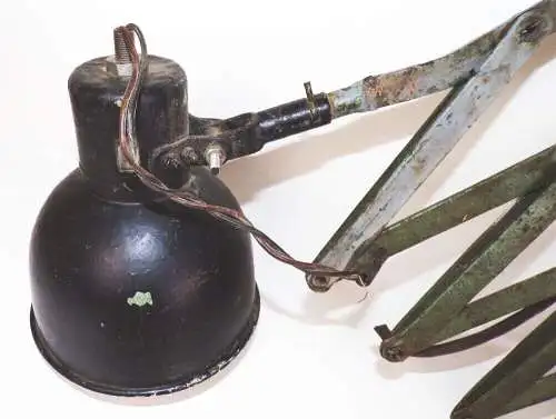 Alte Scherenlampe Werkstattlampe Industrie Design 