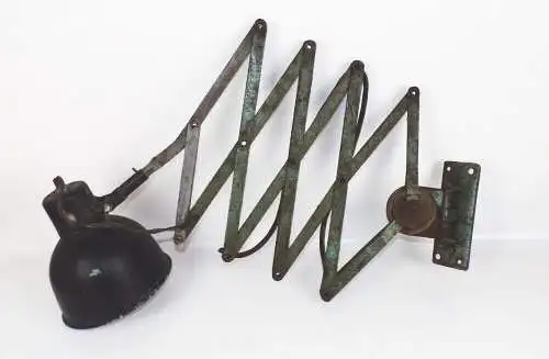 Alte Scherenlampe Werkstattlampe Industrie Design 