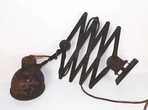 Alte Scherenlampe Werkstattlampe Fabriklampe E27 Vintage Leuchte
