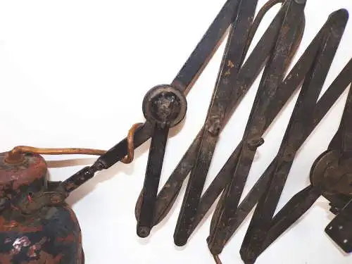 Alte Scherenlampe Werkstattlampe Fabriklampe E27 Vintage Leuchte