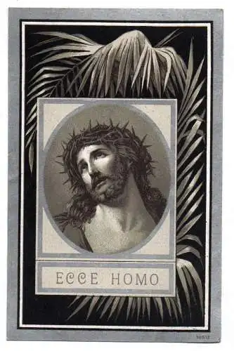 Altes Sterbebild Privatier 1904 Jesus mit Dornenkrone Heiligenbild