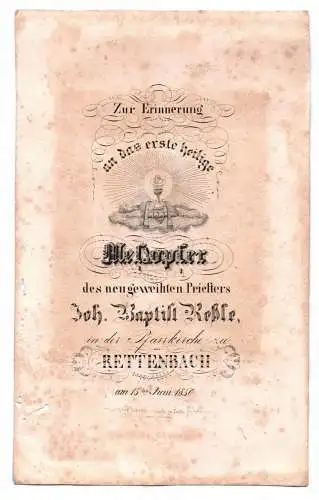 Heiligenbild Maria Jesus Manz Regensburg Kupferstich Messopfer 1850 Rettenbach