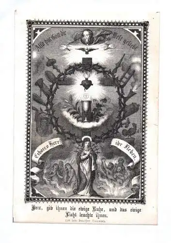 Altes Heiligenbild Benzinger Einsiedeln Dornenkrone Nonne Jesus  Andachtsbild