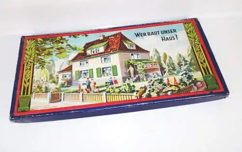 Altes Brettspiel Wer baut unser Haus Würfelspiel