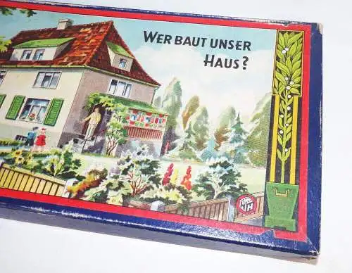 Altes Brettspiel Wer baut unser Haus Würfelspiel