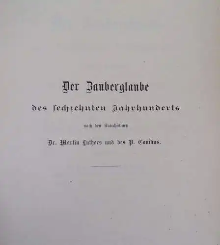 Der Zauberglaube des sechzehnten Jahrhunderts Johann Diesenbach 1900 Buch