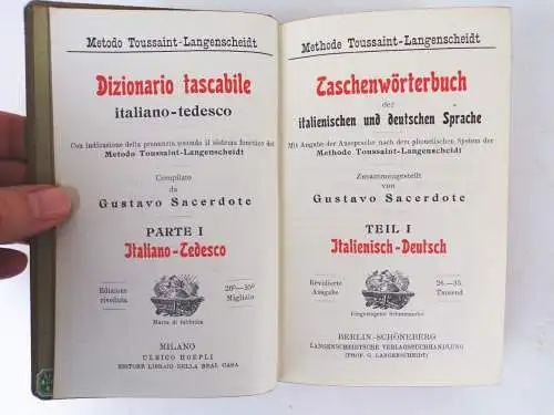 Langenscheidt Taschenwörterbuch deutsch italienisch Band I und II Wörterbuch