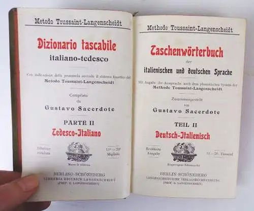 Langenscheidt Taschenwörterbuch deutsch italienisch Band I und II Wörterbuch