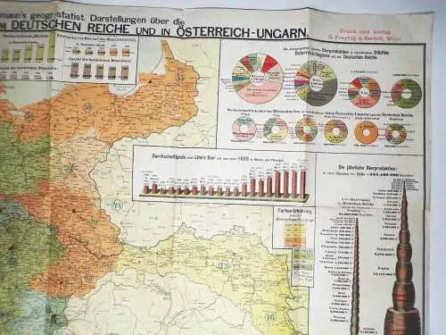 Hickmann graphische Darstellung Bier und Wein Produktion um 1900