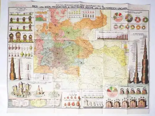 Hickmann graphische Darstellung Bier und Wein Produktion um 1900