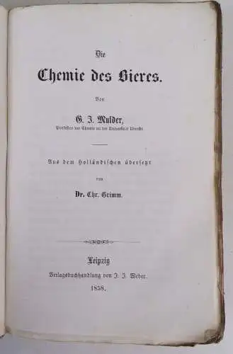 Die Chemie des Bieres Mulder 1868