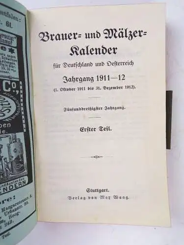 Brauer und Mälzer Kalender 1912