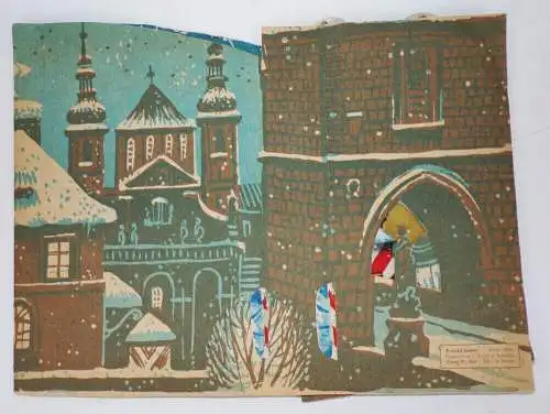 Kubasta Diorama 3 D Pop Up Winter Stadt 1969 