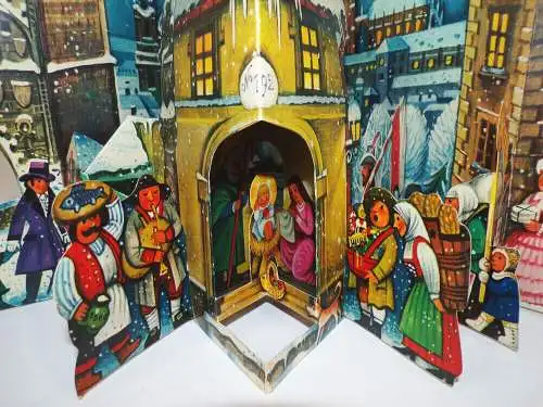 Kubasta Diorama 3 D Pop Up Winter Stadt 1969 