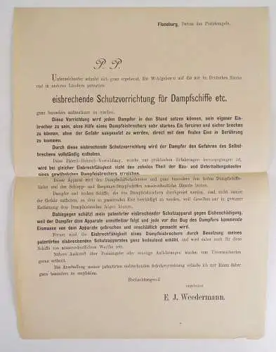 Flensburg Schiffbau Gesellschaft eisbrechende Schutzvorrichtung um 1900